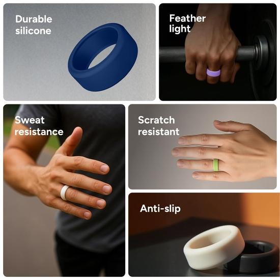 Gabit Smart Ring Skin | Ripebeskyttende deksel | Hudvennlig, Lettvektig, Slitesterk, Komfortabel passform, Størrelse - Medium, 9 til 14