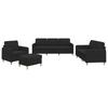 Vidaxl 4-Piece Lounge Set, Fabric Upholstered, Black
