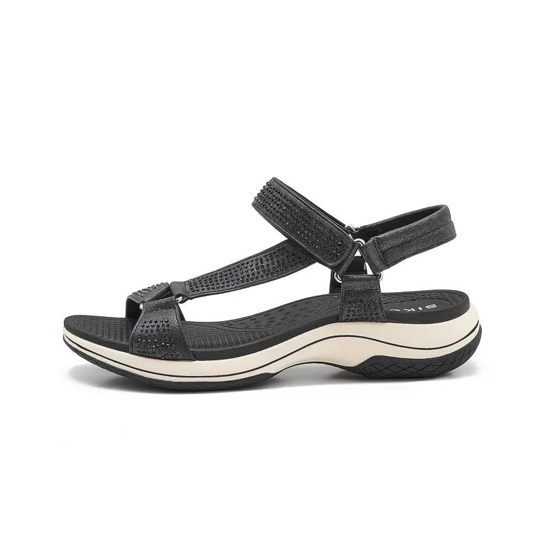 Fashion Plus Size 36-42 Shoes for Women Summer Rhinestone Wedges Casual Platform Sandals Non-slip Sandalias De Mujer Women Sandals