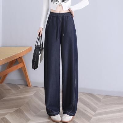 Jeansi moi înguști cu picior dreptvară Subțiri Noi Cu talie înaltă Largi și care slăbesc Casual Pantaloni cu picior lat Pantaloni cu croială curbată