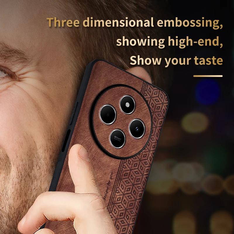 Business Style Leather Phone Case For Xiaomi Redmi 14C 13C 12C 12 Shockproof Cover Redmi 10C 10A 10 5G 9C Phone Accessories Capa