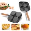 4-Cup Cast Iron Egg Frying Pan Non Stick Egg Cooker with Handle Crepe Pan Suitable for Gas Stove & Induction Cookware