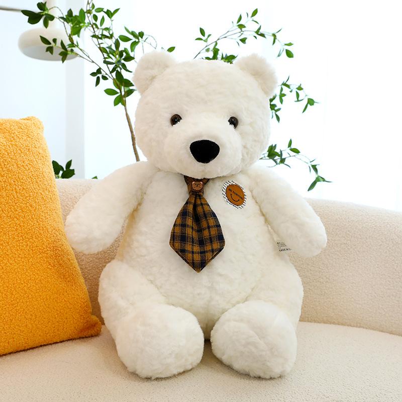 

New cute tie bear plush toy teddy bear doll throw pillow cute bear doll can be given as a gift. 23cm/0.18kg белый