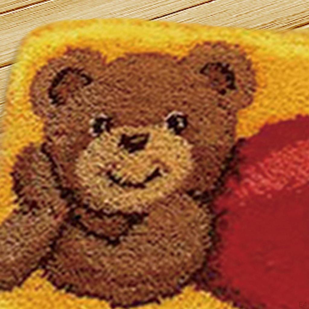 Hook Rug Kits Needlework 50x36cm for Kids Adults Beginners Embroidery Carpet Kit Supplies DIY