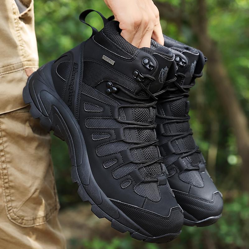 Fashion New Large Size Men's Thick Sole Fashion Hiking Boots Outdoor Sports Thick Sole Comfortable Anti-slip Wear Men's Outdoor Boots
