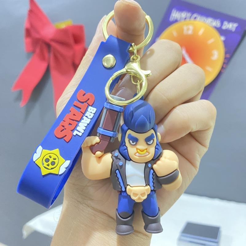 Cartoon Character Keychain with Silicone Strap and Metal Ring Durable Key Holder for Car Keys Bag Accessories Gift