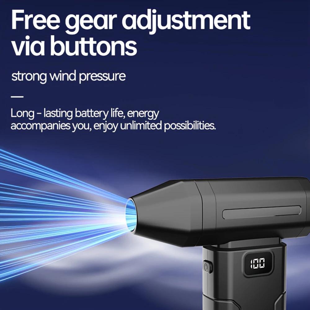 Leistungsstarker Luftgebläse-Fächer 80000 U/min mit Digitalanzeige, Tragbares Handheld-Turbogebläse, 52 m/s Wind, Bürstenloser Jet-Gebläse-Pistolenwerkzeuge zur Autoreinigung