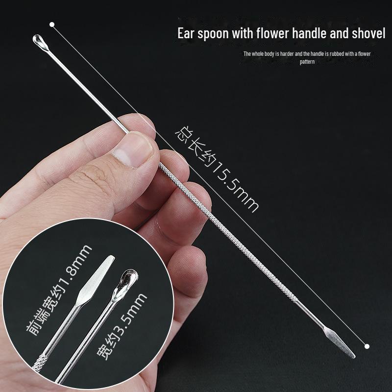 

Набор многофункциональных инструментов Rub Flower: Лопатка и ложка с ручками из стали и бамбука для чистки ушей