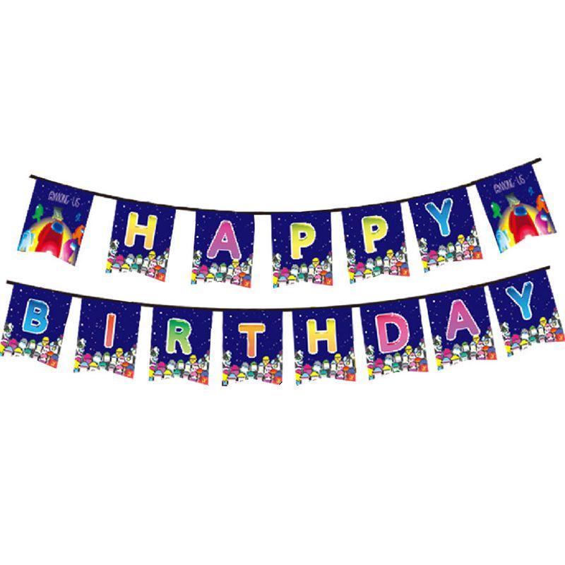 Suit Party Set Decoration Supplies Banner Cupcake Topper Space Alien