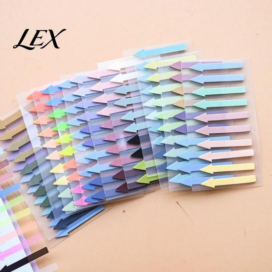 Adhesive Page Markers Arrow Index Tab Stickers, Translucent PET Markers, Color Coded Stickers Colorful Sticky Flags for Organizing Book And