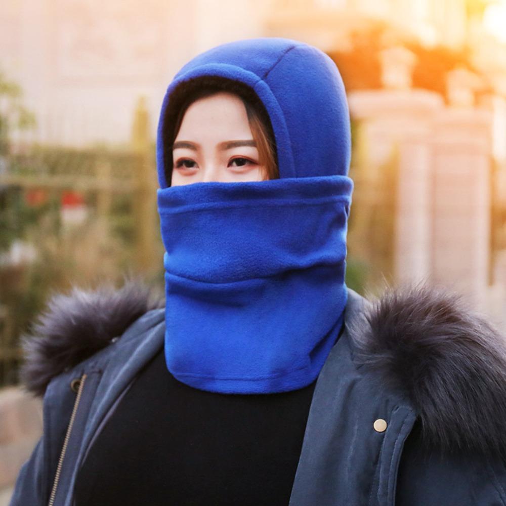 Thickened Scarf Caps Polar Fleece Head Cover New Snood Hood Hat  Women Men