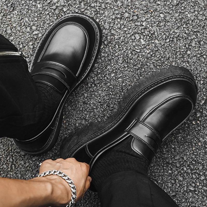 Men's Quality Selection Leather Shoes Casual Fashion Retro Men's Derby Shoes Trendy Platform High-end Loafers Zapatillas Hombre