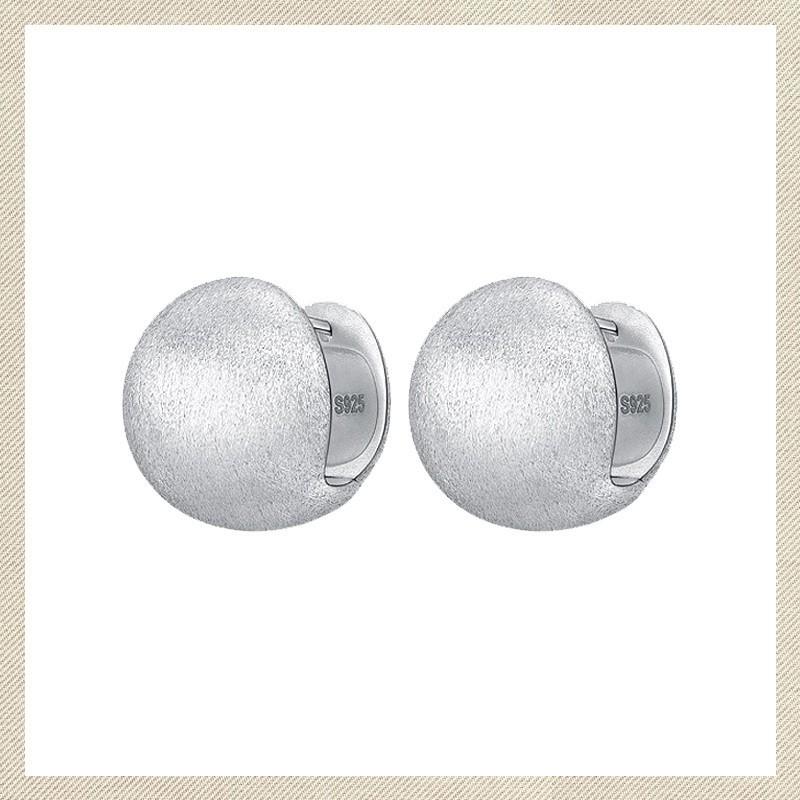 Minimalist Geometric Round Stud Earrings Women Brushed Finish Sterling Hypoallergenic Jewelry 925 Sterling Silver