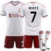 2627 Camiseta del Ejército Rojo Club Nº. 11 Uniforme de Equipo Salah para Niños Liverpool Visitante Blanco Traje de Uniforme de Fútbol