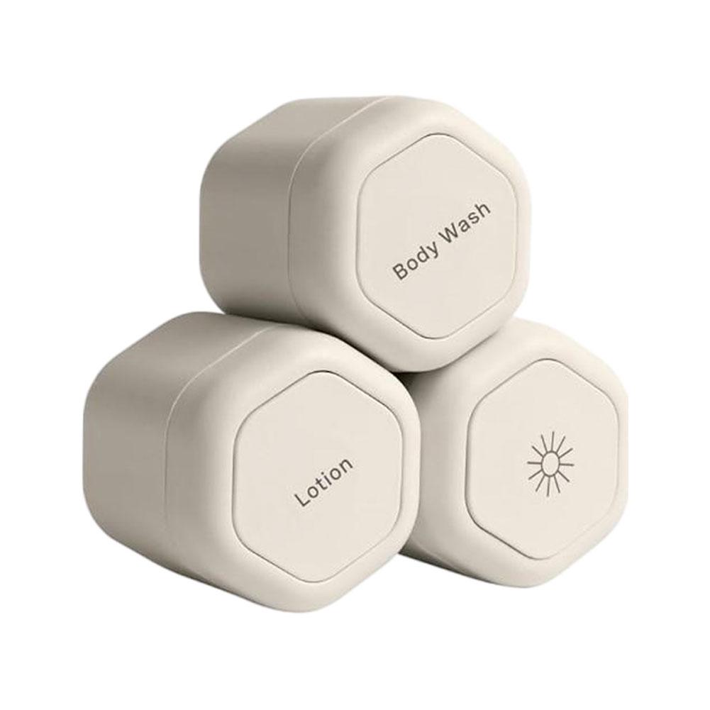 

Portable Magnetic Cosmetic Dispenser Travel Storage Magnetic Stacking Dispenser Bottle for Face Cream Sunscreen Organizer