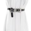 Fashion Adult Rhinestone Belt for Dress Sequins Waist Belt Locomotive Style Belt
