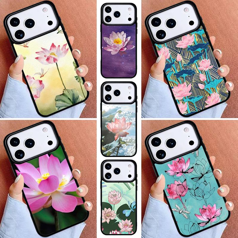 Lotus Flower Phone Case for iPhone 17ProMax 12 13 14 15 16e 17 Pro Max Plus Air Cover