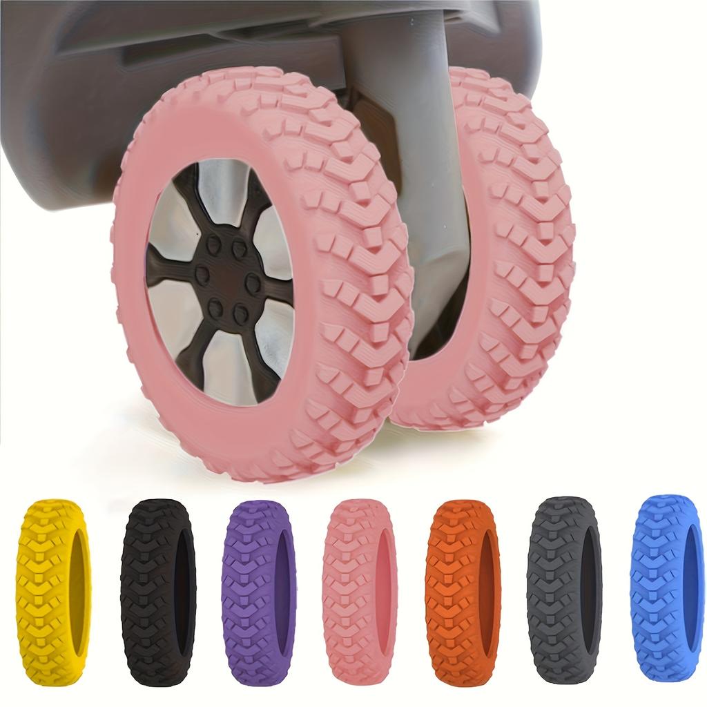 8pcs Silicone Wheel Covers - Luggage Wheel Protectors, Shockproof Suitcase Wheels Protective Sleeves, Noise Reduction Travel Accessories