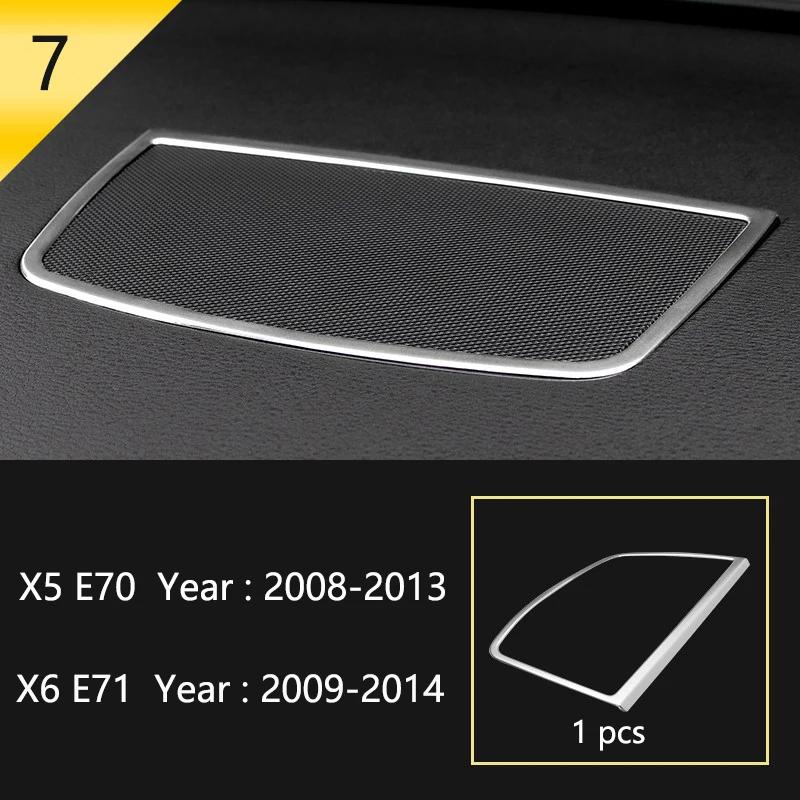 For BMW X5 X6 E70 E71 E72 Car Styling interior Buttons panel frame Decoration Cover Trim Car Sticker stainless steel Accessories