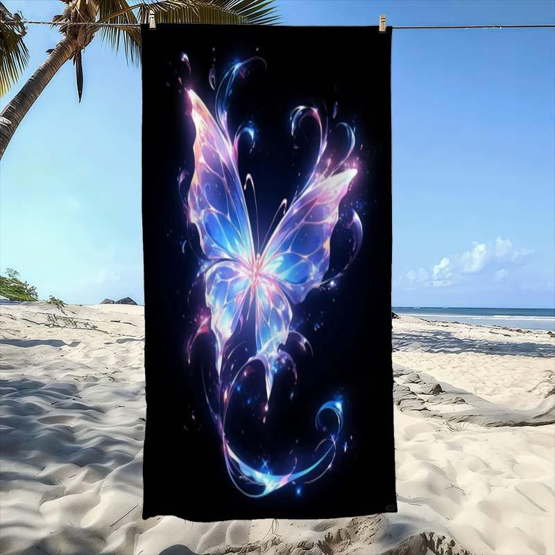 Serviette de Plage Papillon Lumineux | Serviette en Polyester Ultra-Absorbante, Séchage Rapide pour la Plage, la Piscine, la Salle de Bain, le Fitness, le Camping en Plein Air