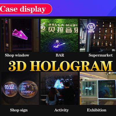 3D-Hologramm-Fan, 43 cm, WLAN, 3D-Hologramm-Projektor, Werbedisplay, Licht, HD-Hologramm-Projektor für Geschäfte, Bars, Partys, Weihnachten