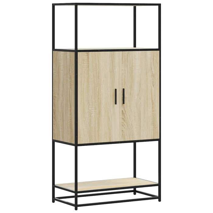 VidaXL Highboard Sonoma Oak 68x35x139 Cm Engineered Wood Metal, Sideboard, High Storage Cabinet, Display Cabinet 849040