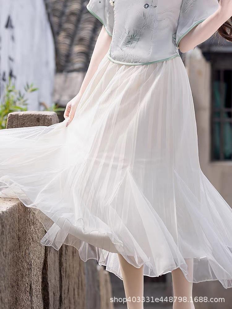 Women's 2025 Summer High Waist Mesh Patchwork Fishtail Skirt - Slimming, Mid-Length, Versatile.