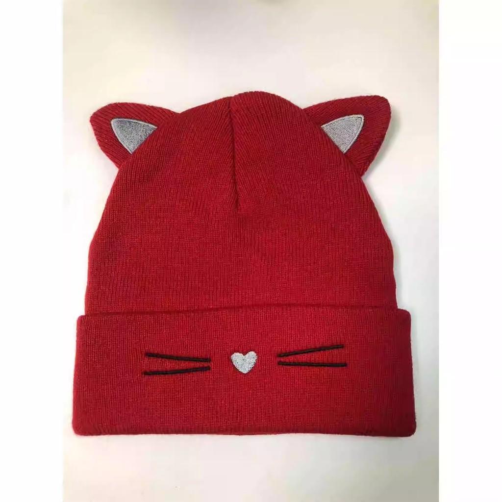Cute Animal Design Knit Cap For Women Fall Winter Warm Polyester Beanie