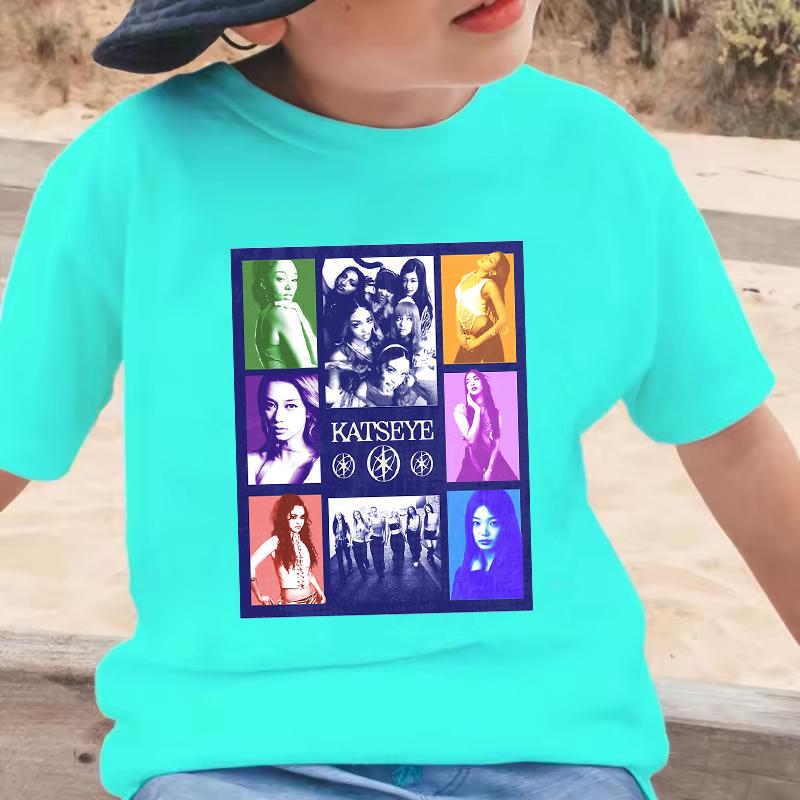 Girls KATSEYE Katseye Graphic TShirt Kids Cotton Short Sleeve Girls Boys Fashion Harajuku T Shirt Baby Girl Casual Tops Gifts 100