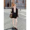 Vintage Elegant Slim Fit Blazer for Women Autumn Retro Office Jacket Petite Ladies Formal Coat