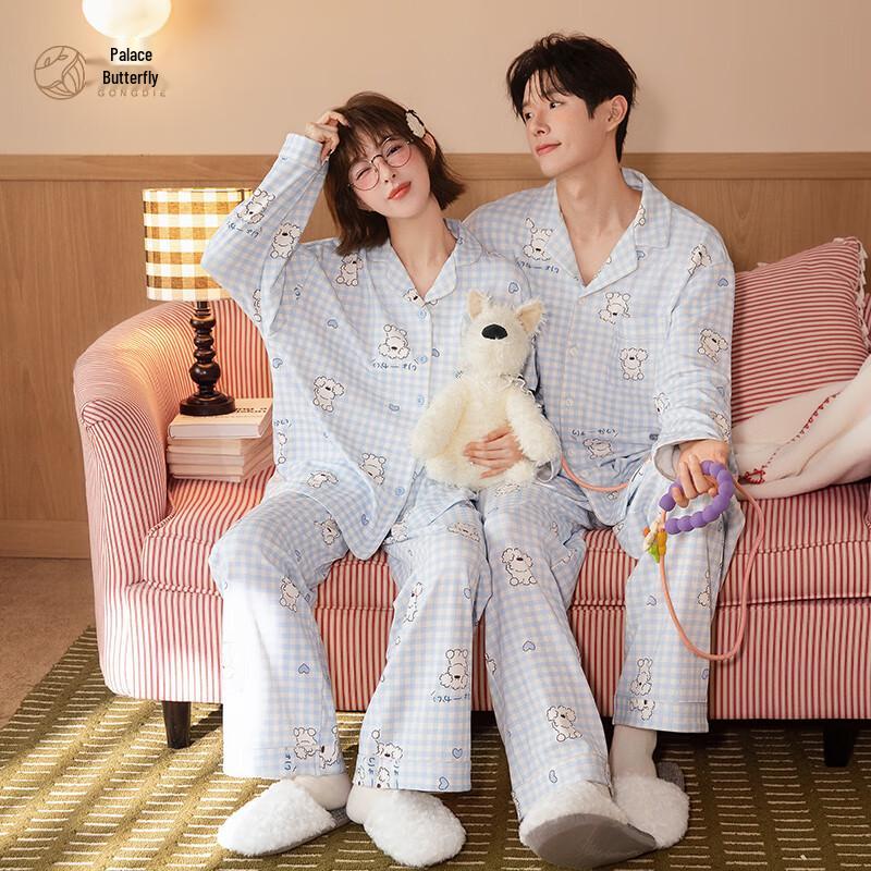 Gongdie miiiiiichan Cartoon Couple Long Sleeve Pajama Set L