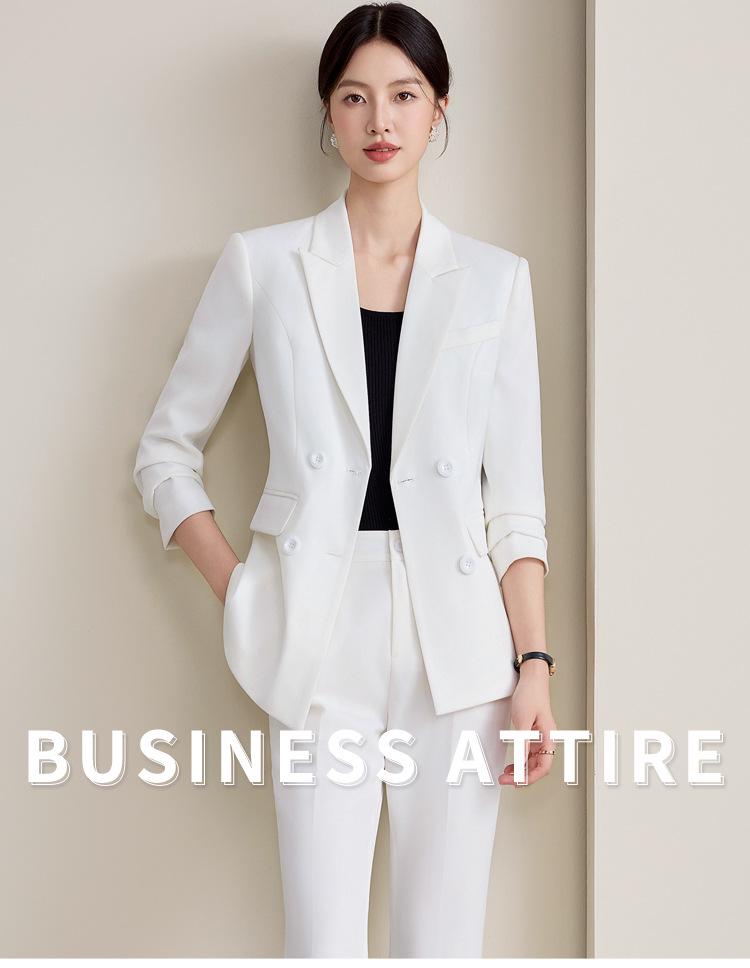 Damen High-End Weißes Anzugset für Herbst/Winter - Elegante Business-Formelle Kleidung