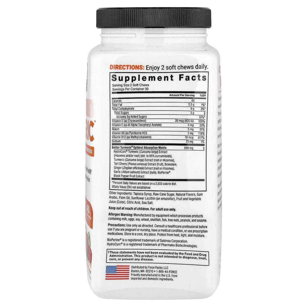 Better Turmeric®, Extra Strength Curcumin + Superfoods, Fruit Splash, 60 Soft Chews