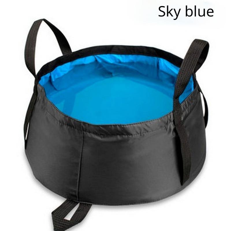 

8,5 л портативный уличный дорожный складной складной умывальник для кемпинга, ведро для раковины, сумка для стирки, ведро для воды, ультра-легкое небесно-голубой