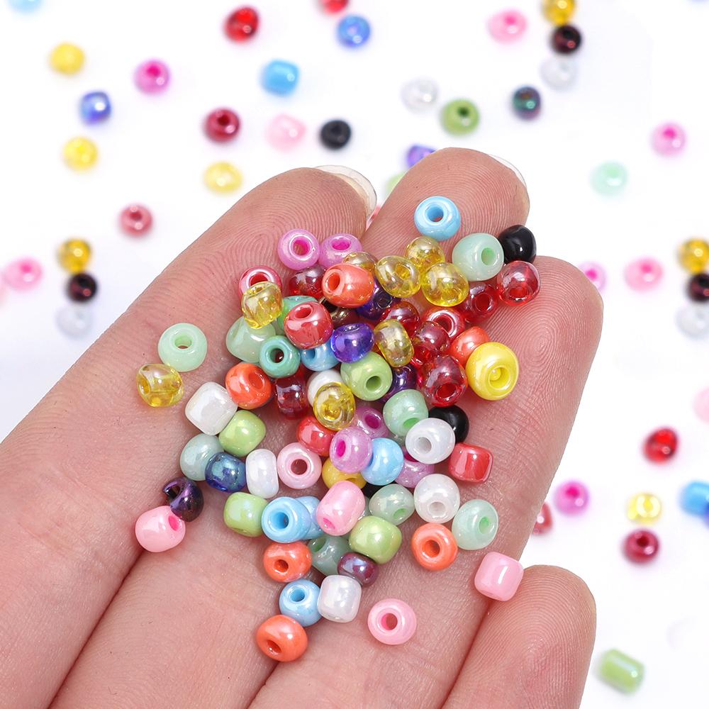40g 4mm Glass Seed Beads Colorful Charm Czech Spacer Rice Beads For Handmade Bracelet Earring Making DIY Jewelry Accessorise