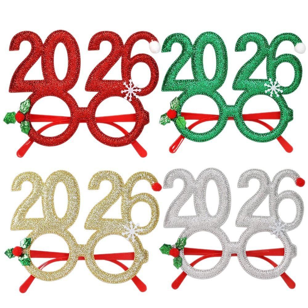 Cute 2026 Happy New Year Headband Sequin New Year Decorative Glasses  New Year Dress Up