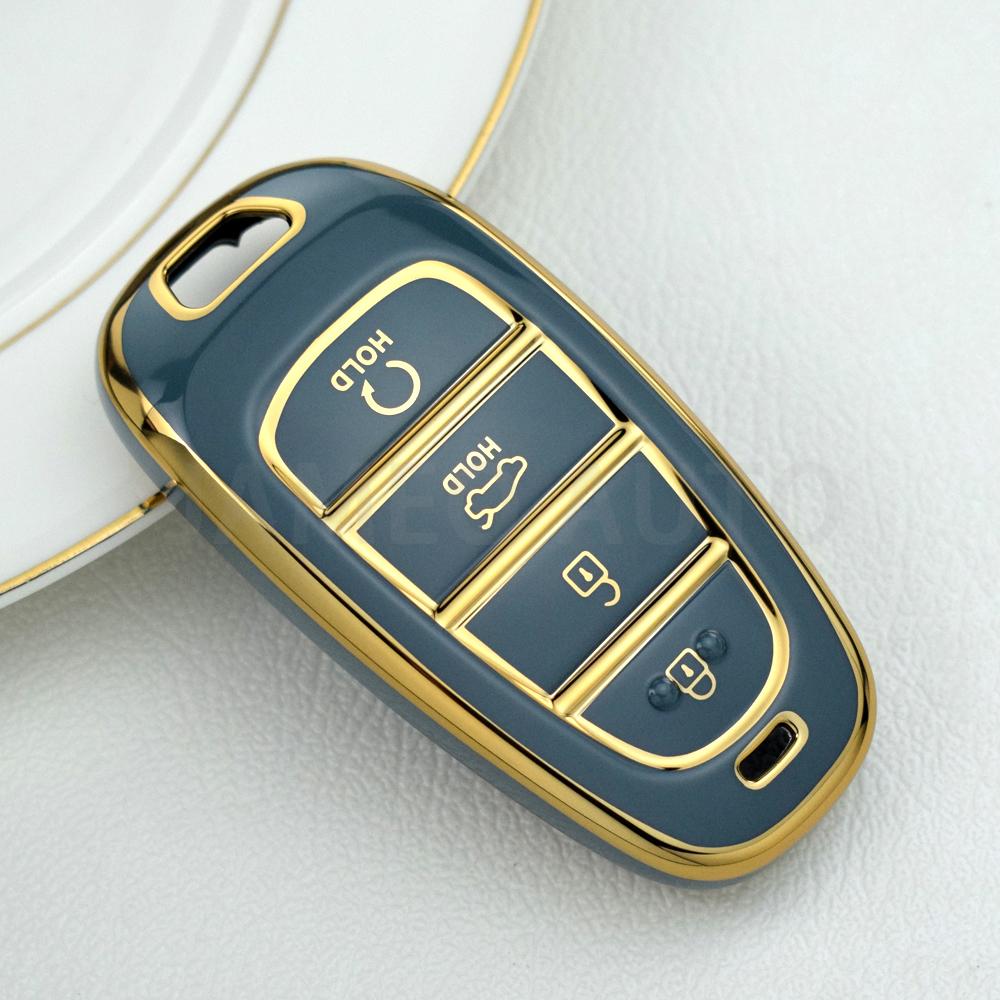 For Hyundai Santa Fe Tucson 2022 NEXO NX4 Atos Prime Solaris 2021 TPU Car Remote Key Case Cover 4 Button Auto Accessories