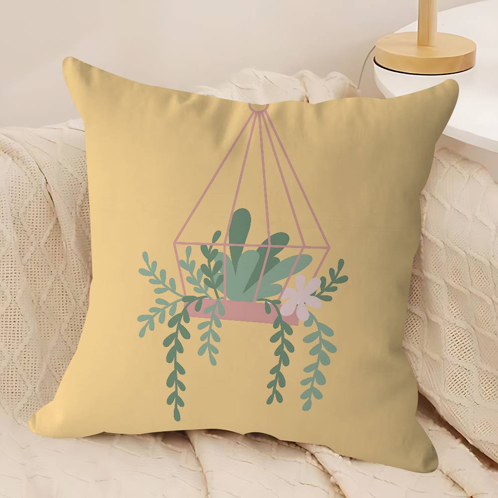 Niedlicher Cartoon Sukkulenten Kissenbezug Kissenbezug Deko Kissenbezug Bedruckter Kissenbezug für Couch