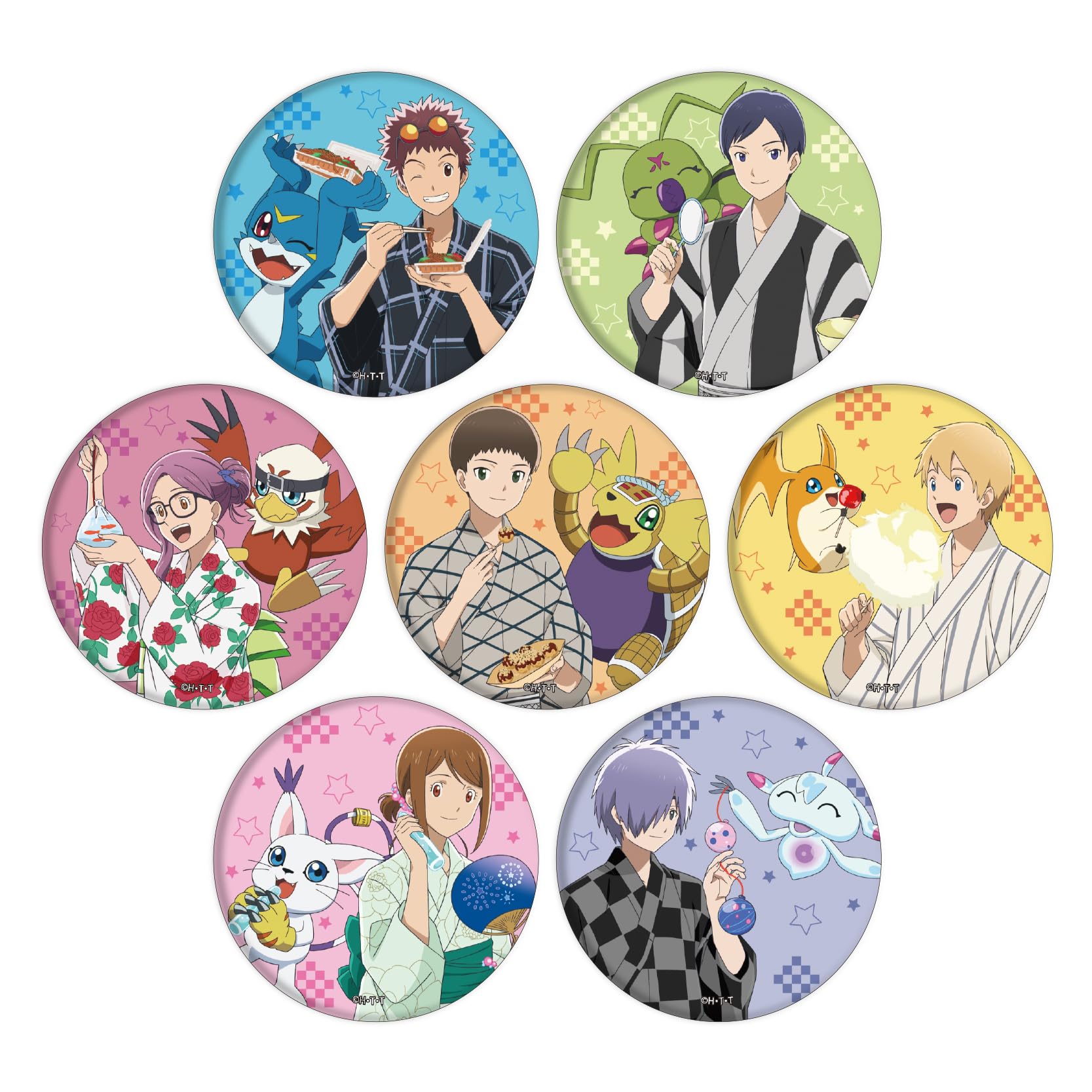 

Digimon Adventure 02 THE BEGINNING 07 Yukata Can Badge Box ver. [Original Illustration] 7-Piece
