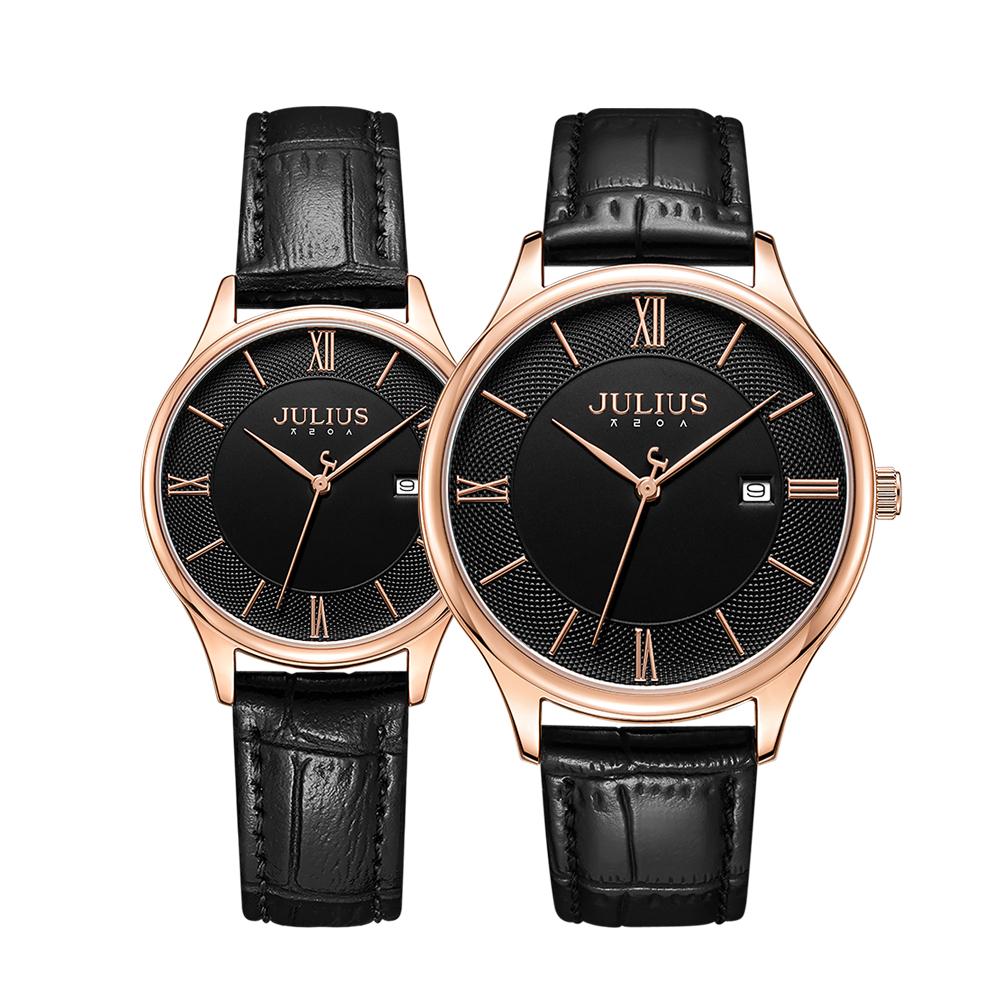 Jyullieoseu Ja-1328 Men'S And Women'S Day-Date Couple Wristwatches