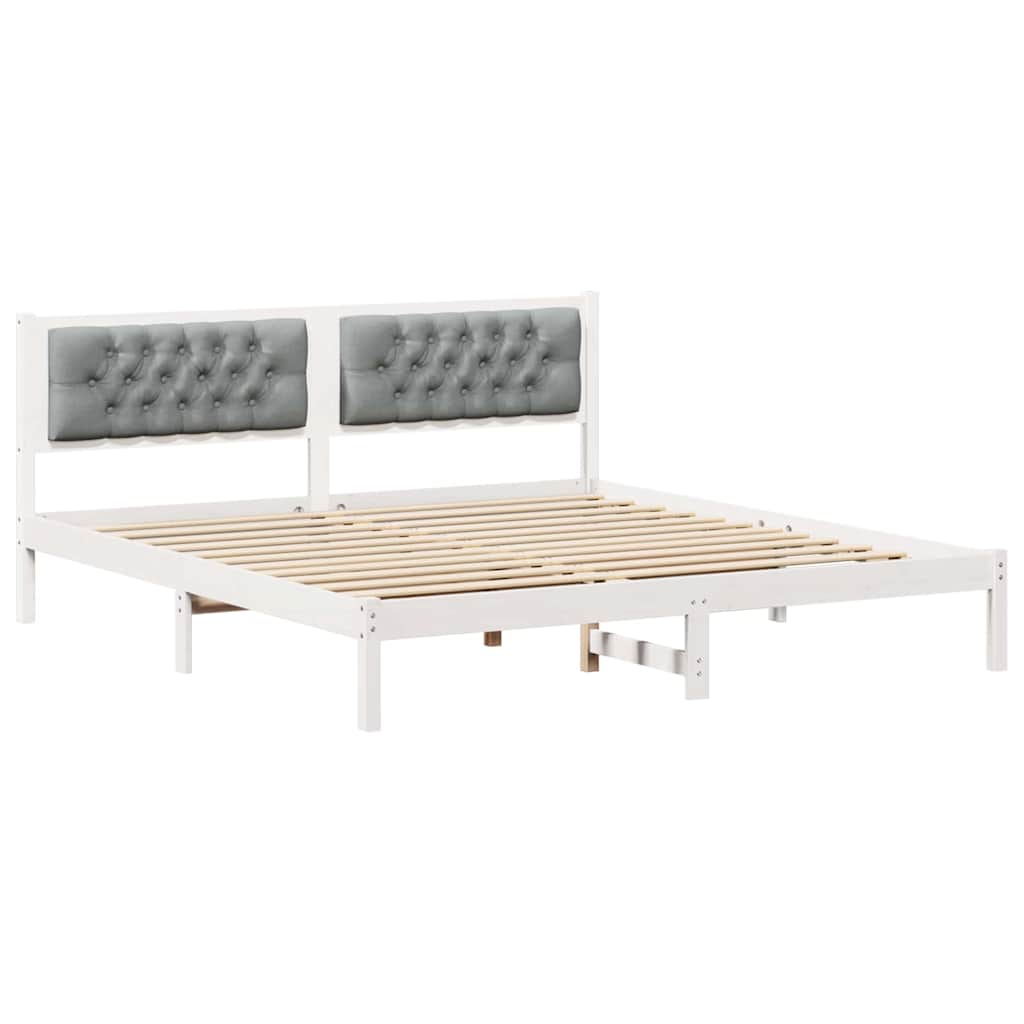 Bed Frame Light Grey 160 x 200 cm Solid Pine Wood