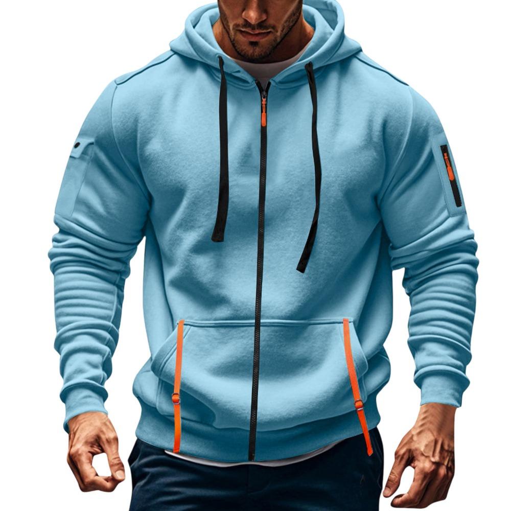 Men's Sportswear Y2K Trend Innovation Men's Hooded Sweatshirt New Multi-pocket Cardigan Fleece Sweatshirt Jacket