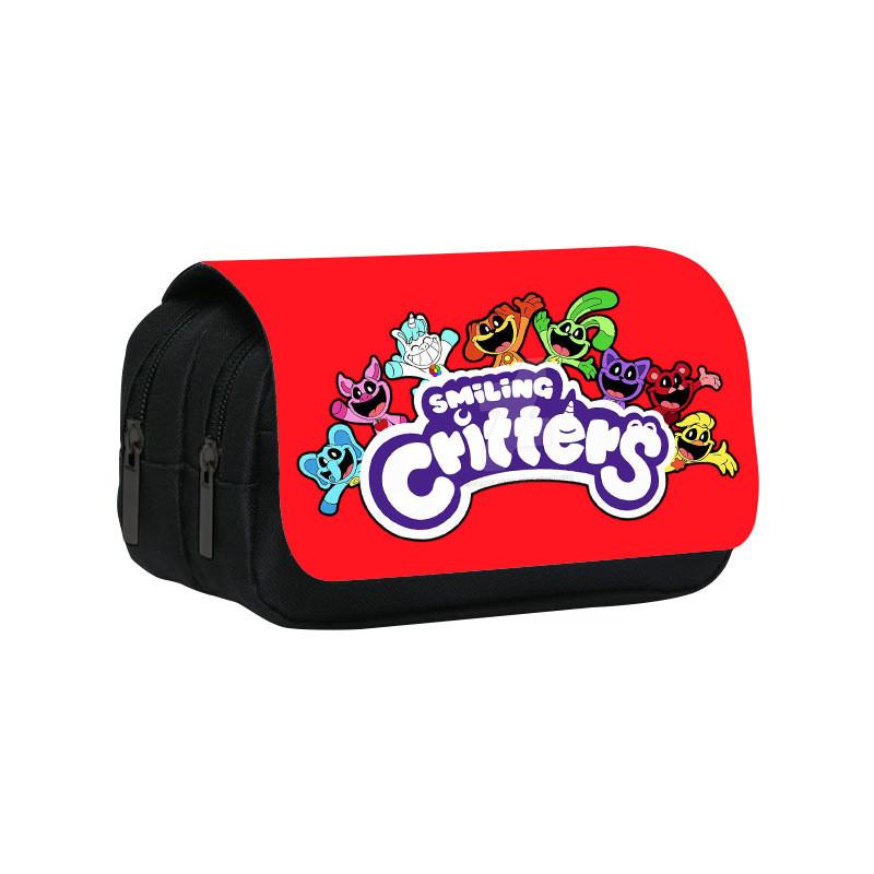 Smiling Critters Kids Pencil Bag With Durable Nylon For School And Travel