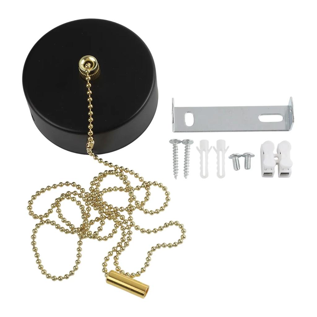 Pull Cord Light Switch for Bathroom Ceiling with 100cm Chain Modern Chrome Design for Enhanced Safety and Easy Control
