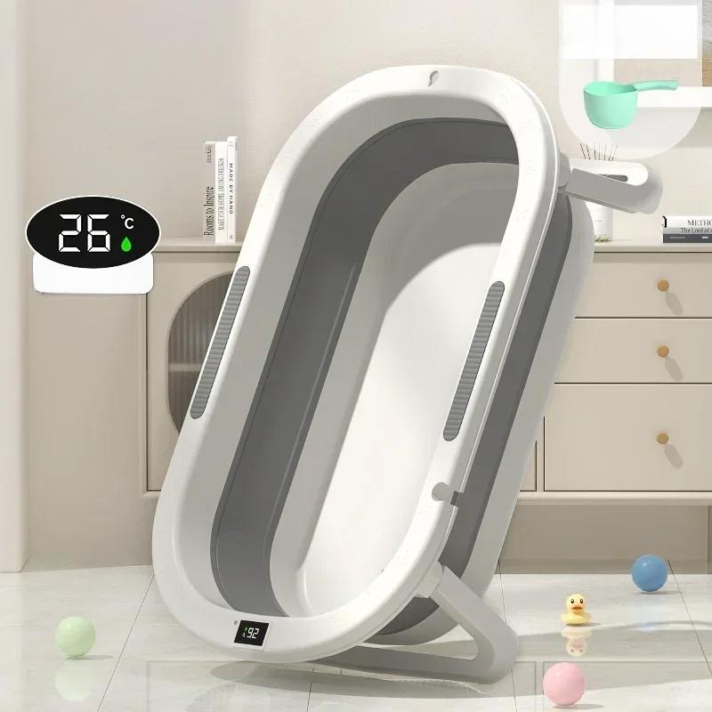 Warm and Foldable Baby Bath Tub Comfortable Toddler Bath Tub for Sitting and Lying Ideal for Newborns and Children