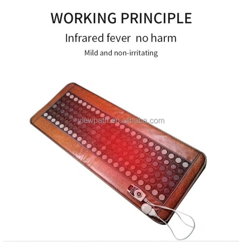 Full Body Therapeutic Bed Massage Pad - Tourmaline Anion Jade, PEMF, Mesh, Timer & Temp for Muscle Pain Relief