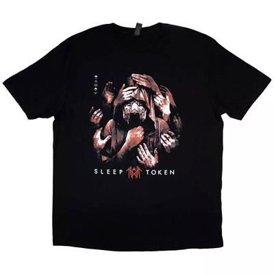 Sleep Token 'Greifende Hände' Schwarzes T-Shirt - NEU
