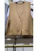 Autumn 2025 Korean Style V-Neck Loose Fit Sleeveless Cardigan Vest