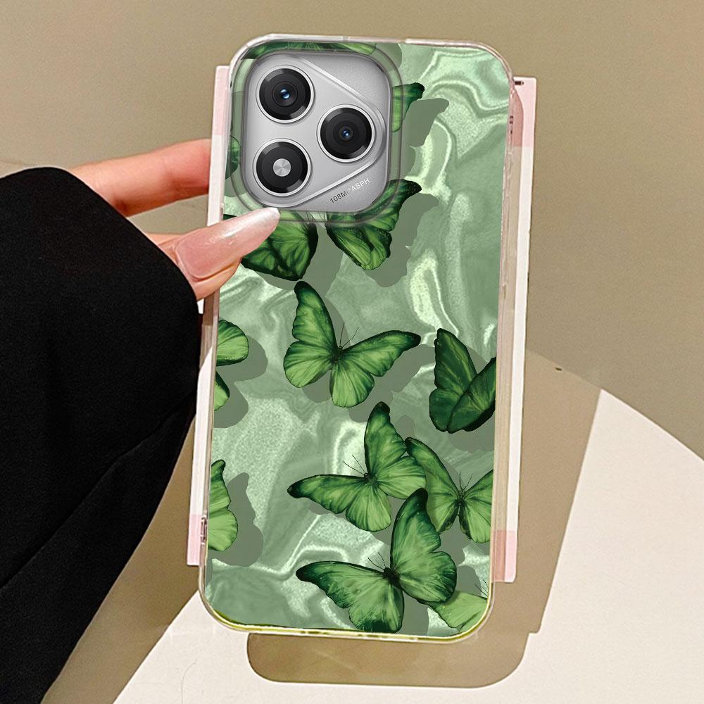 Green Butterfly water Texture Phone Cases for Honor 400 200 Pro Magic 7 5 Lite X9a X9c X8a X8b X8c TPU Shell Silicone Back Cover