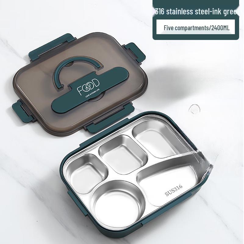 Stainless Steel 5-Compartment Insulated Lunch Box